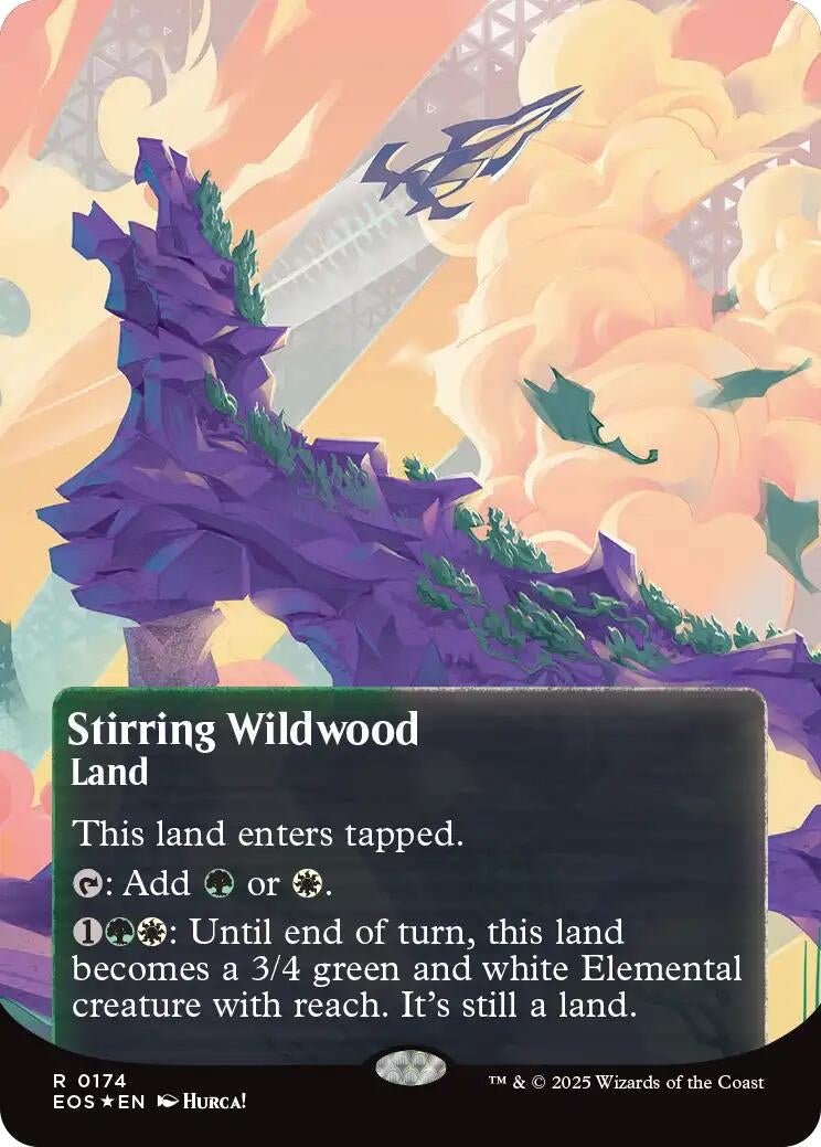 Image for Stirring Wildwood (0174) (Borderless) (Galaxy Foil) (174) [Edge of Eternities: Stellar Sights] - Magic: The Gathering
