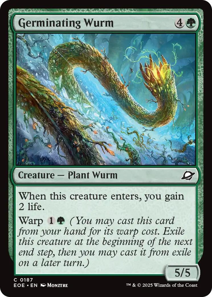Image for Germinating Wurm (187) [Edge of Eternities] - Magic: The Gathering