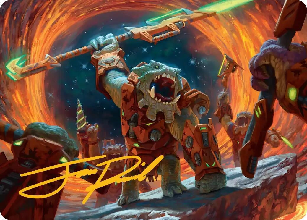 Image for Frontline War-Rager Art Card (Gold-Stamped Signature) (16) [Edge of Eternities] - Magic: The Gathering