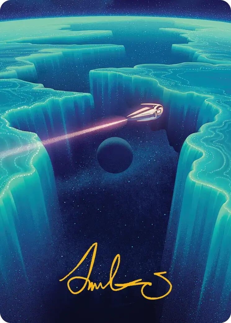 Image for Cascading Cataracts Art Card (50/54) (Gold-Stamped Signature) (50) [Edge of Eternities] - Magic: The Gathering