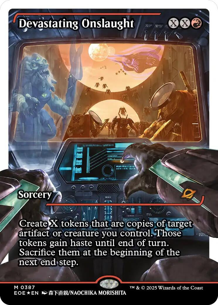 Image for Devastating Onslaught (0387) (Showcase) (Fracture Foil) (387) [Edge of Eternities] - Magic: The Gathering