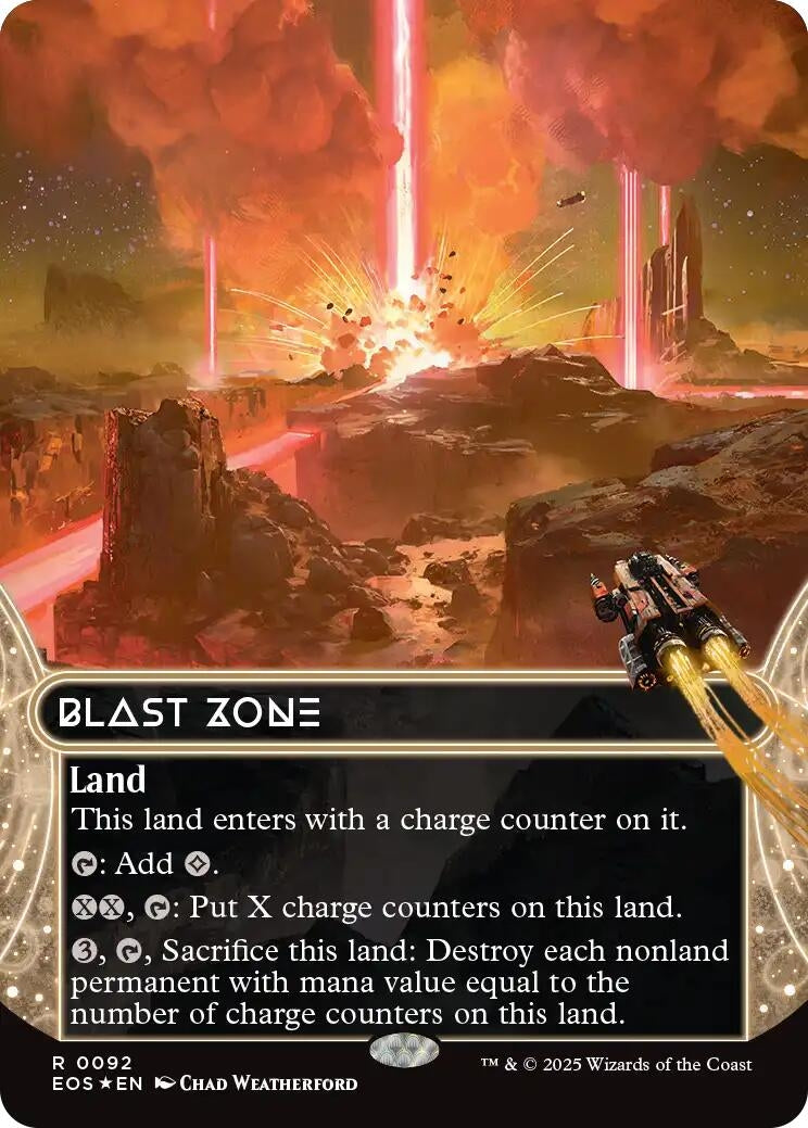 Image for Blast Zone (0092) (Borderless) (Galaxy Foil) (92) [Edge of Eternities: Stellar Sights] - Magic: The Gathering