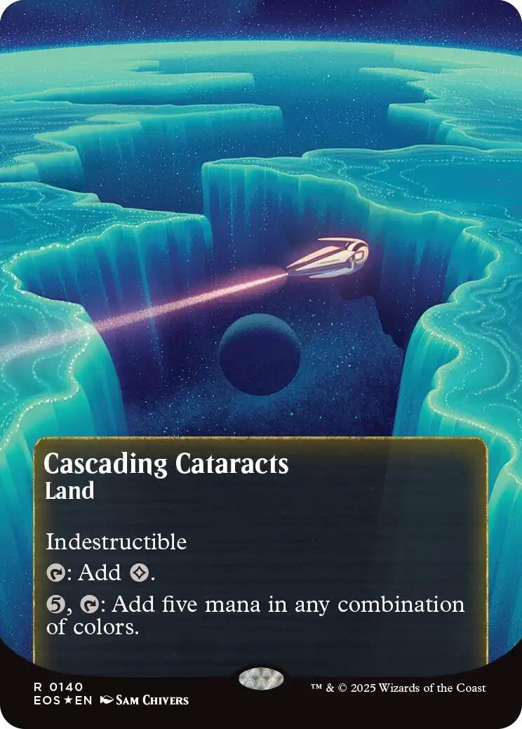 Image for Cascading Cataracts (0140) (Borderless) (Galaxy Foil) (140) [Edge of Eternities: Stellar Sights] - Magic: The Gathering