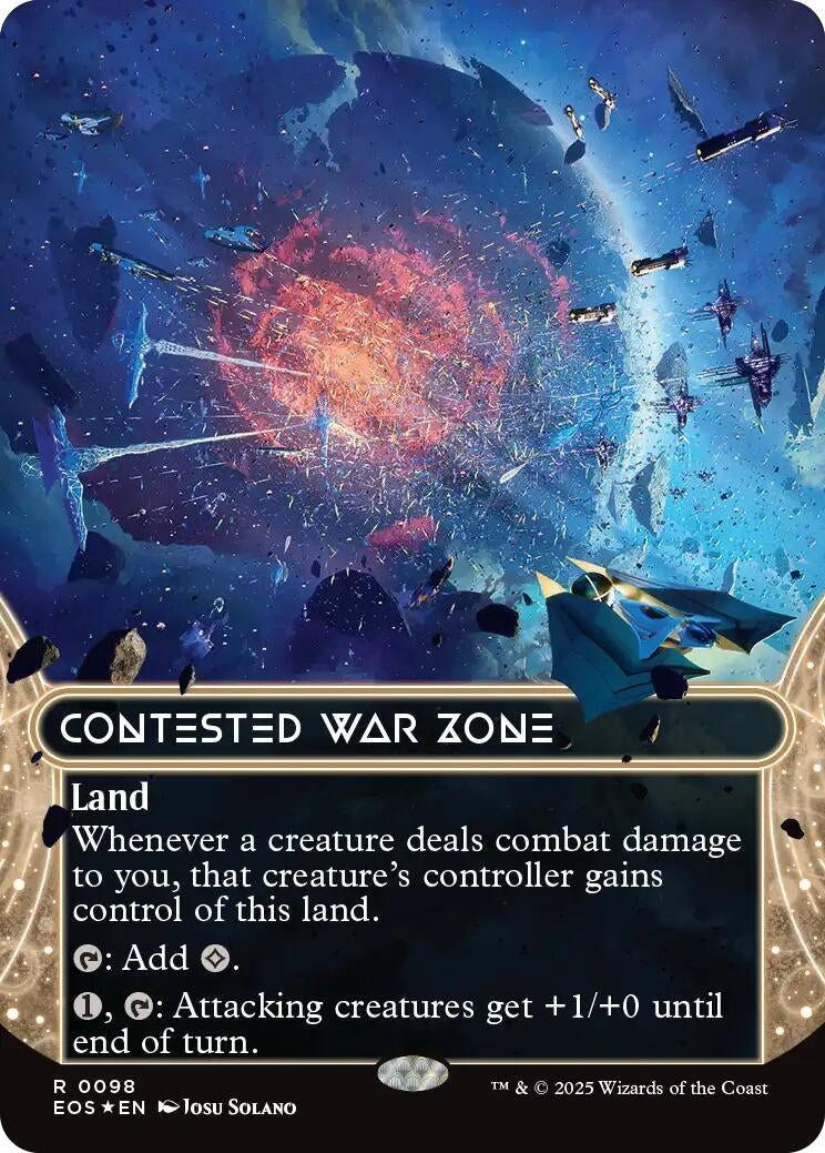 Image for Contested War Zone (0098) (Borderless) (Galaxy Foil) (98) [Edge of Eternities: Stellar Sights] - Magic: The Gathering