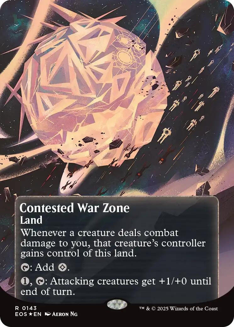 Image for Contested War Zone (0143) (Borderless) (Galaxy Foil) (143) [Edge of Eternities: Stellar Sights] - Magic: The Gathering