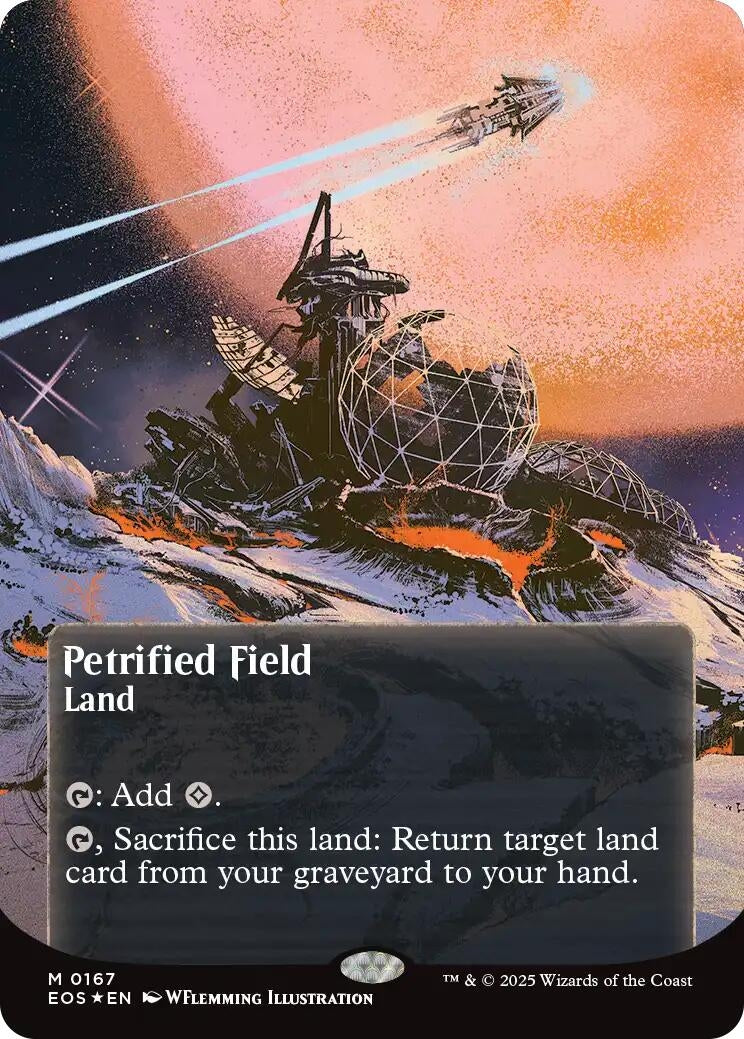 Image for Petrified Field (0167) (Borderless) (Galaxy Foil) (167) [Edge of Eternities: Stellar Sights] - Magic: The Gathering