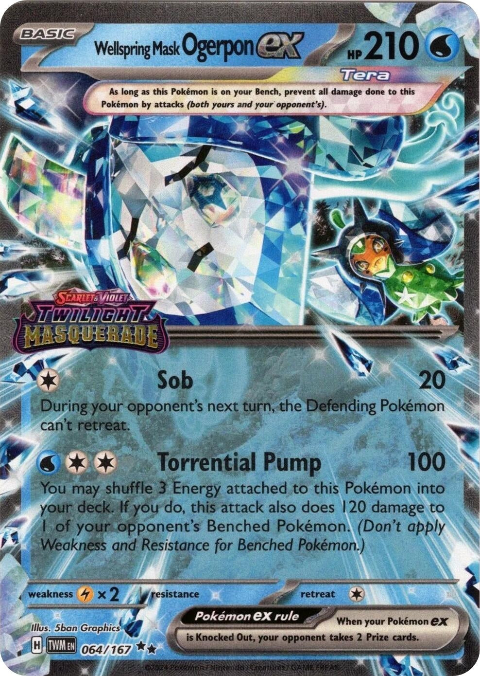 Image for Wellspring Mask Ogerpon ex (Twilight Masquerade Stamp) (064/167) [Miscellaneous Cards & Products] - Pokemon