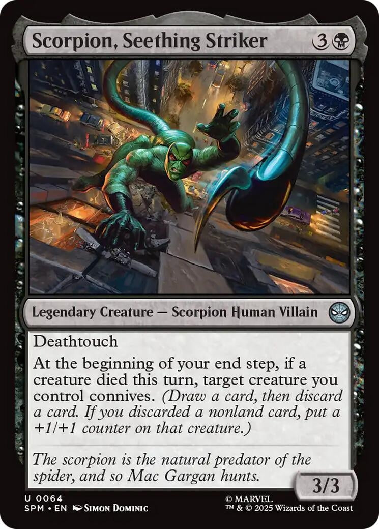 Image for Scorpion, Seething Striker (64) [Marvel's Spider-Man] - Magic: The Gathering