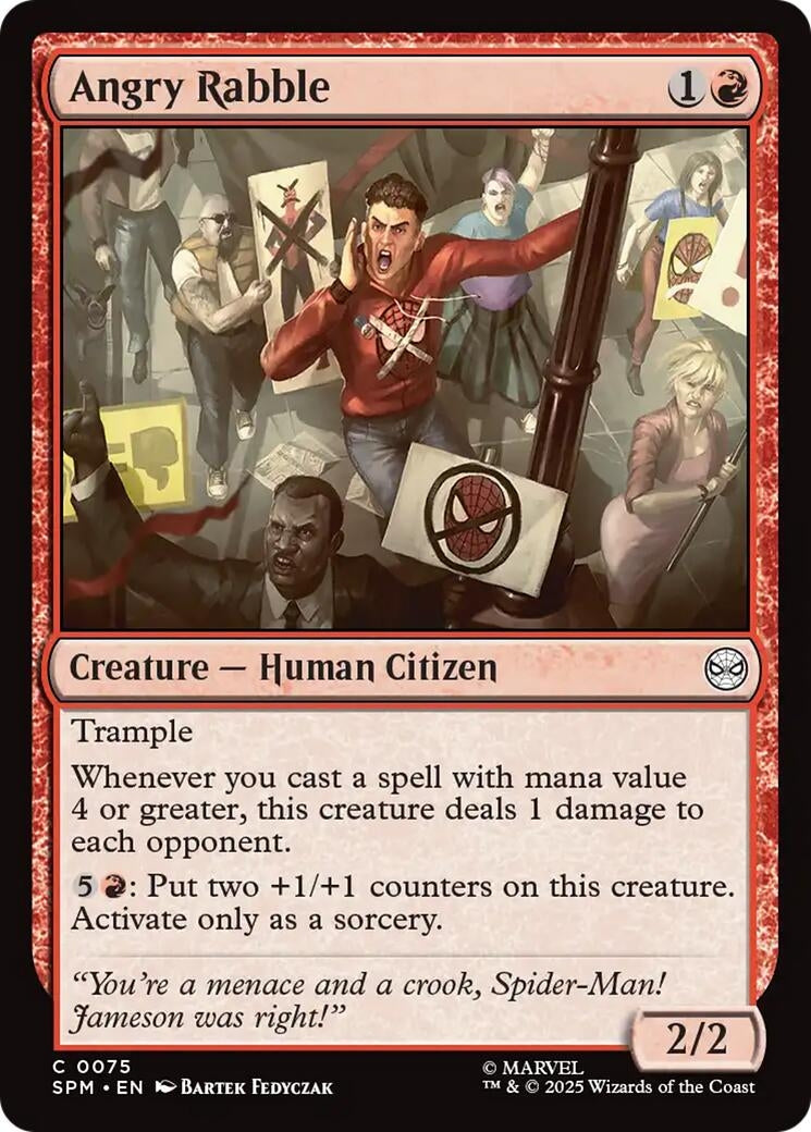 Image for Angry Rabble (75) [Marvel's Spider-Man] - Magic: The Gathering