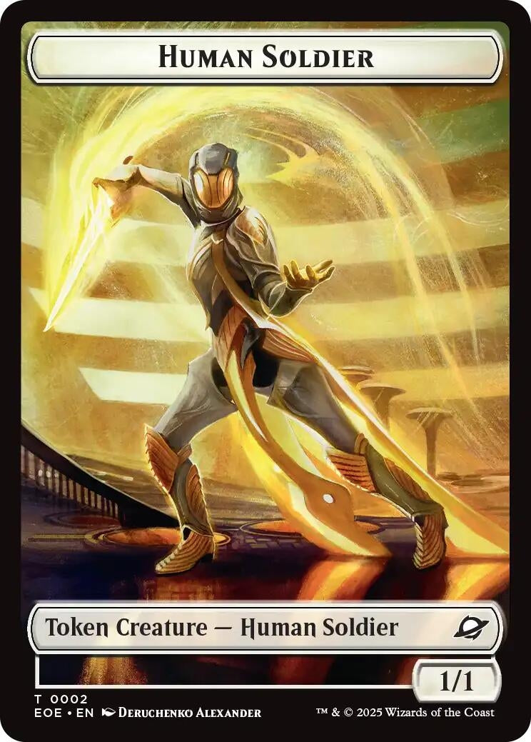 Image for Human Soldier // Lander (0008) Double-Sided Token (2 // 8) [Edge of Eternities] - Magic: The Gathering