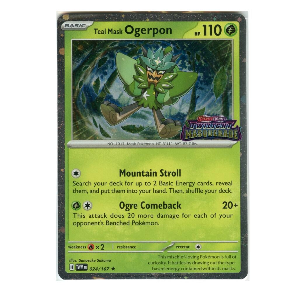Image for Teal Mask Ogerpon (Twilight Masquerade Stamp) (024/167) [Miscellaneous Cards & Products] - Pokemon