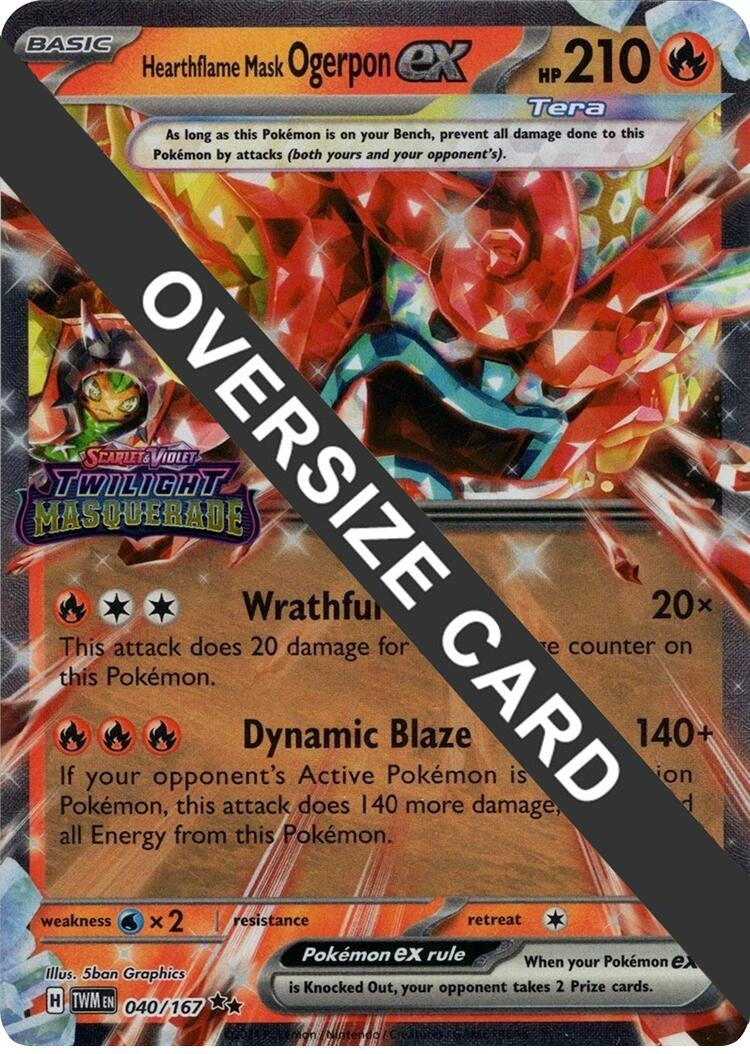 Image for Hearthflame Mask Ogerpon ex (Twilight Masquerade Stamp) (040/167) [Jumbo Cards] - Pokemon