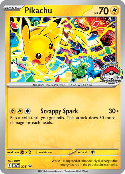 Image for Pikachu - 225 (World Championship 2025) (225) [SV: Scarlet & Violet Promo Cards] - Pokemon