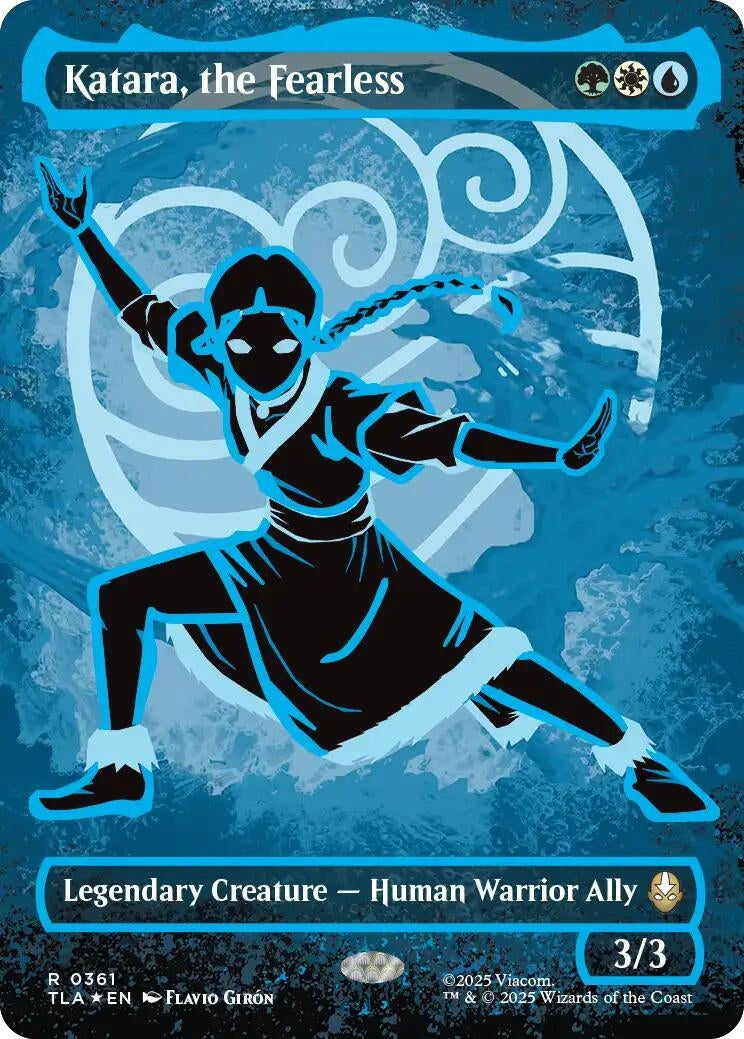 Image for Katara, the Fearless (Borderless) (Neon Ink Foil) (361) [Avatar: The Last Airbender] - Magic: The Gathering