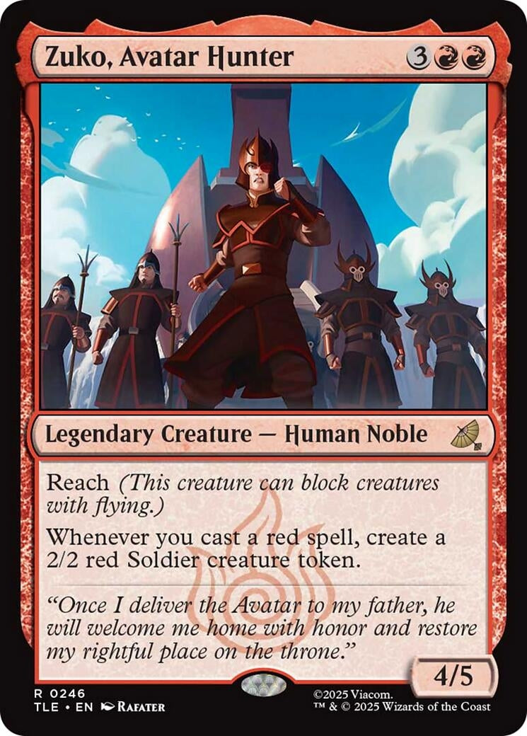 Image for Zuko, Avatar Hunter (0246) (246) [Avatar: The Last Airbender: Eternal-Legal] - Magic: The Gathering