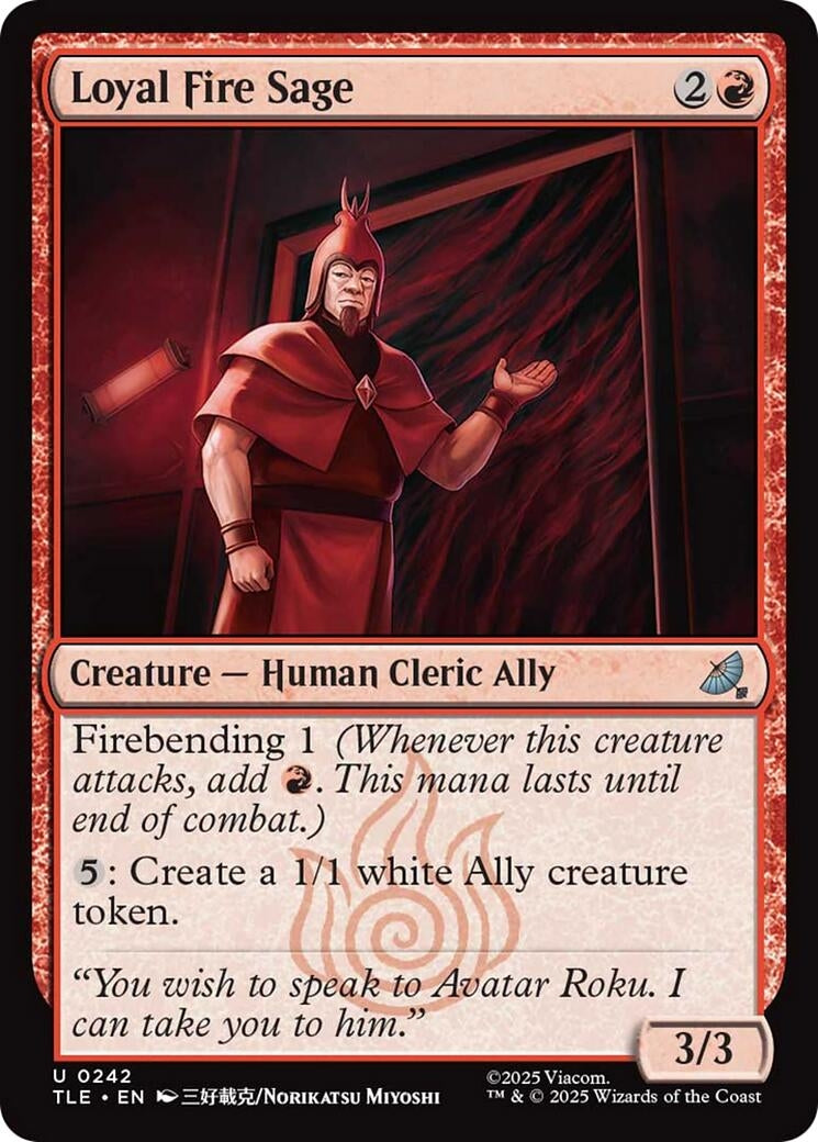 Image for Loyal Fire Sage (242) [Avatar: The Last Airbender: Eternal-Legal] - Magic: The Gathering