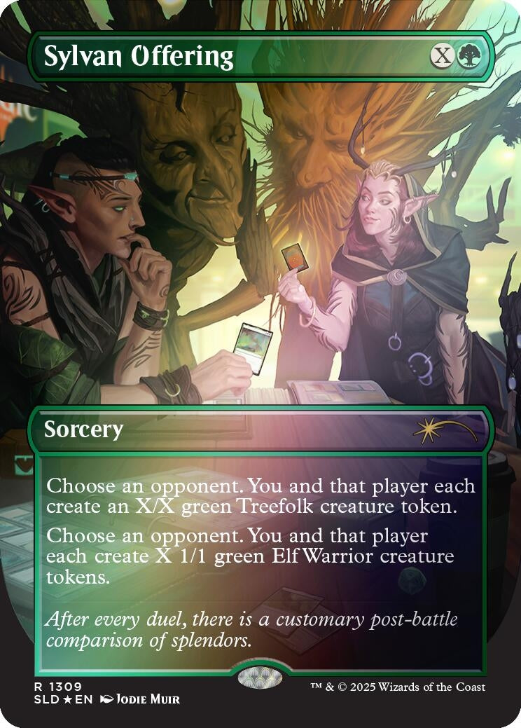 Image for Sylvan Offering (Rainbow Foil) (1309) [Secret Lair Drop Series] - Magic: The Gathering