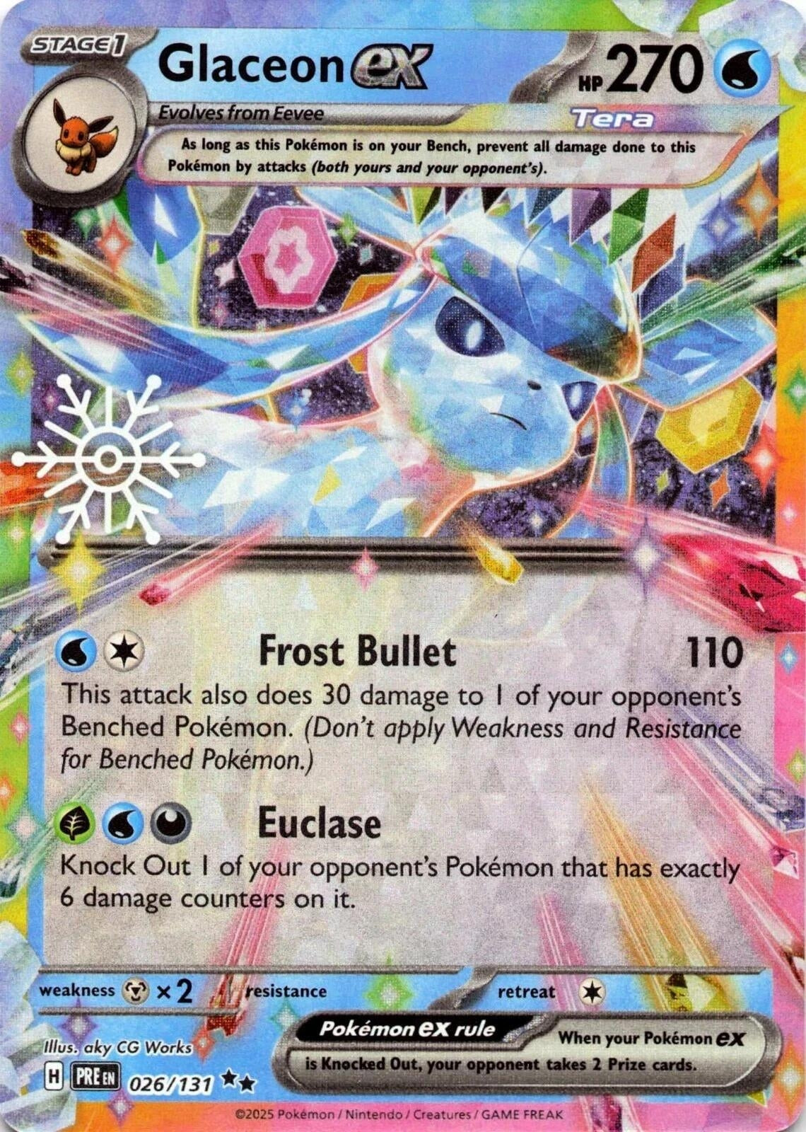 Image for Glaceon ex - 026/131 (Holiday Calendar) (026/131) [SV: Prismatic Evolutions] - Pokemon