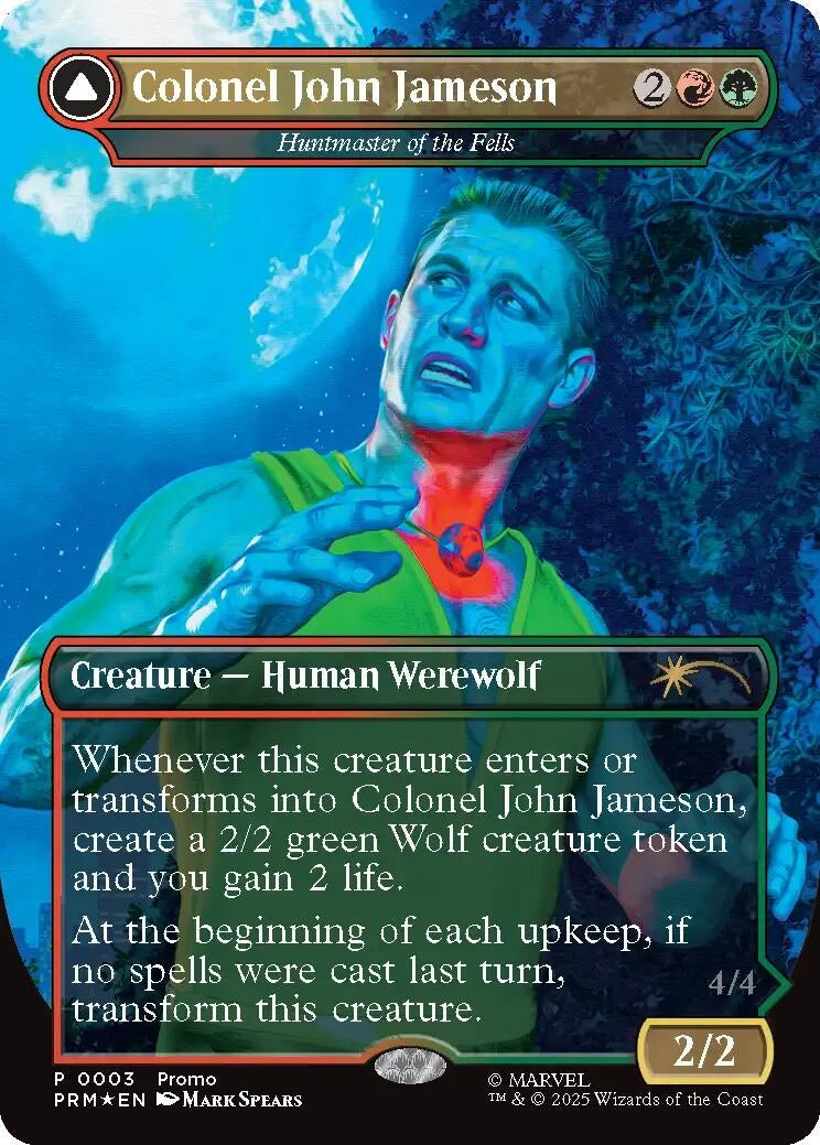 Image for Colonel John Jameson - Huntmaster of the Fells (Borderless) (3) [Media Promos] - Magic: The Gathering
