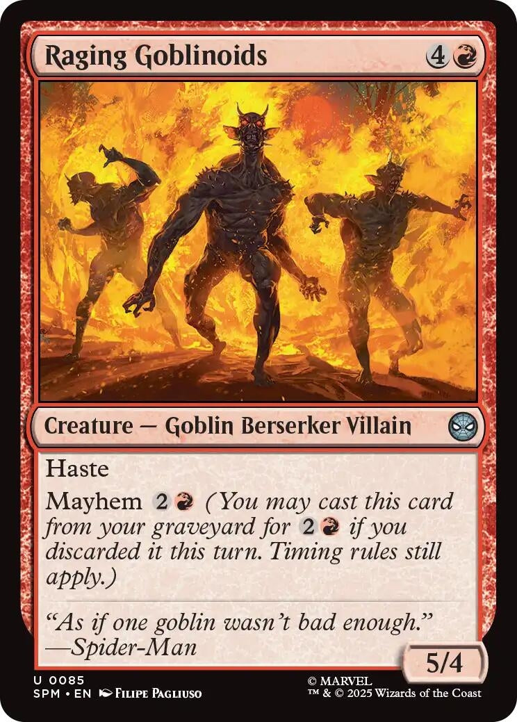 Image for Raging Goblinoids (85) [Marvel's Spider-Man] - Magic: The Gathering