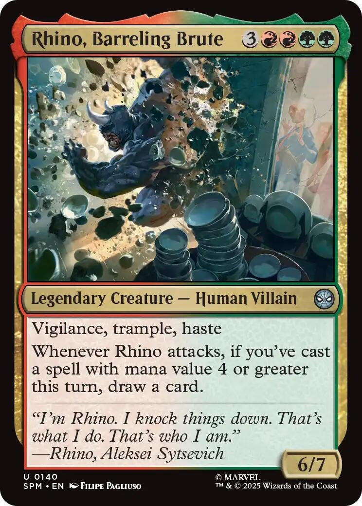 Image for Rhino, Barreling Brute (140) [Marvel's Spider-Man] - Magic: The Gathering