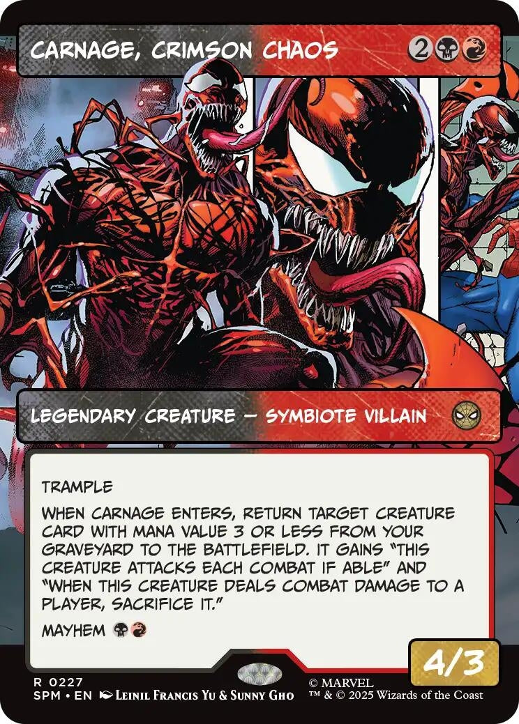 Image for Carnage, Crimson Chaos (Borderless) (227) [Marvel's Spider-Man] - Magic: The Gathering