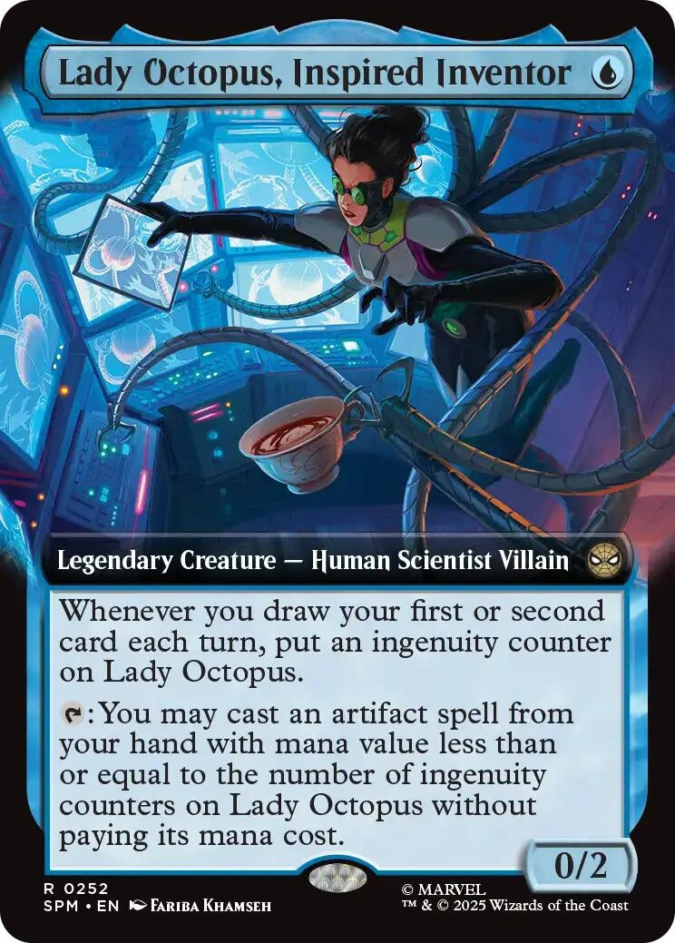 Image for Lady Octopus, Inspired Inventor (Extended Art) (252) [Marvel's Spider-Man] - Magic: The Gathering