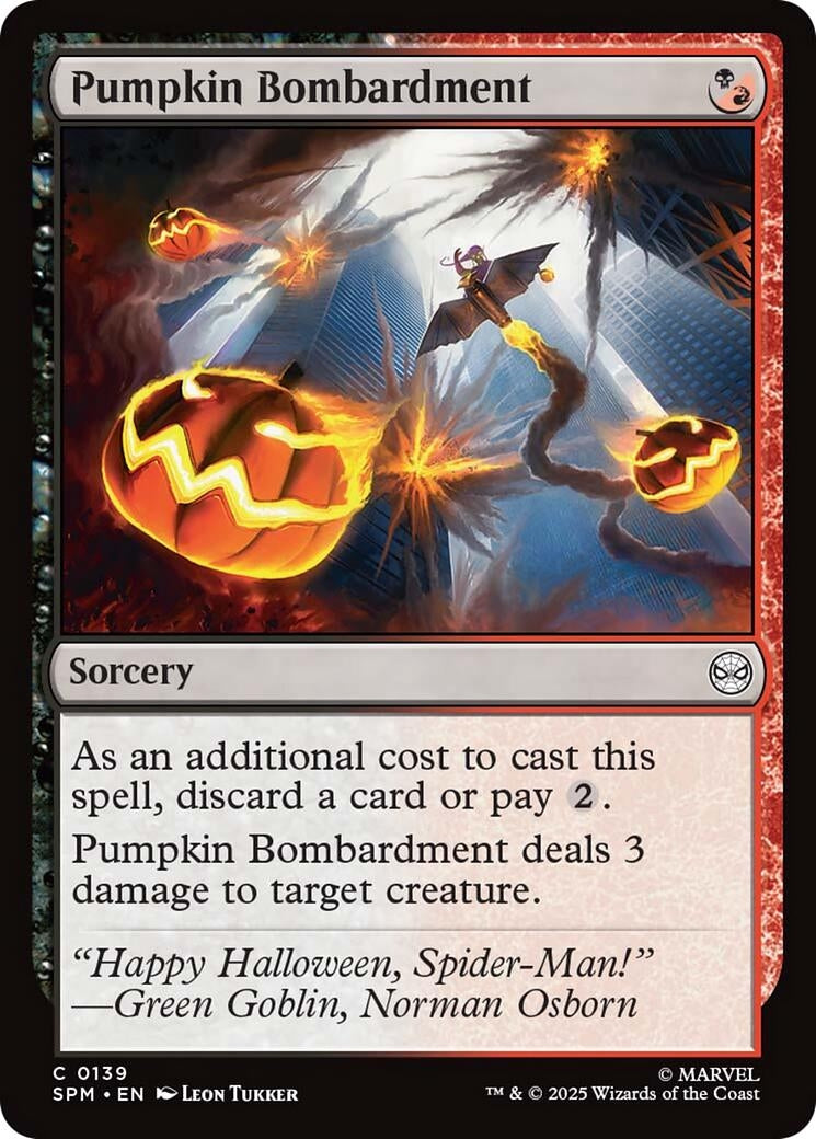 Image for Pumpkin Bombardment (139) [Marvel's Spider-Man] - Magic: The Gathering