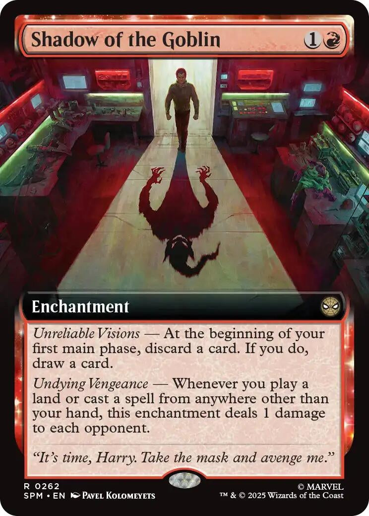 Image for Shadow of the Goblin (Extended Art) (262) [Marvel's Spider-Man] - Magic: The Gathering
