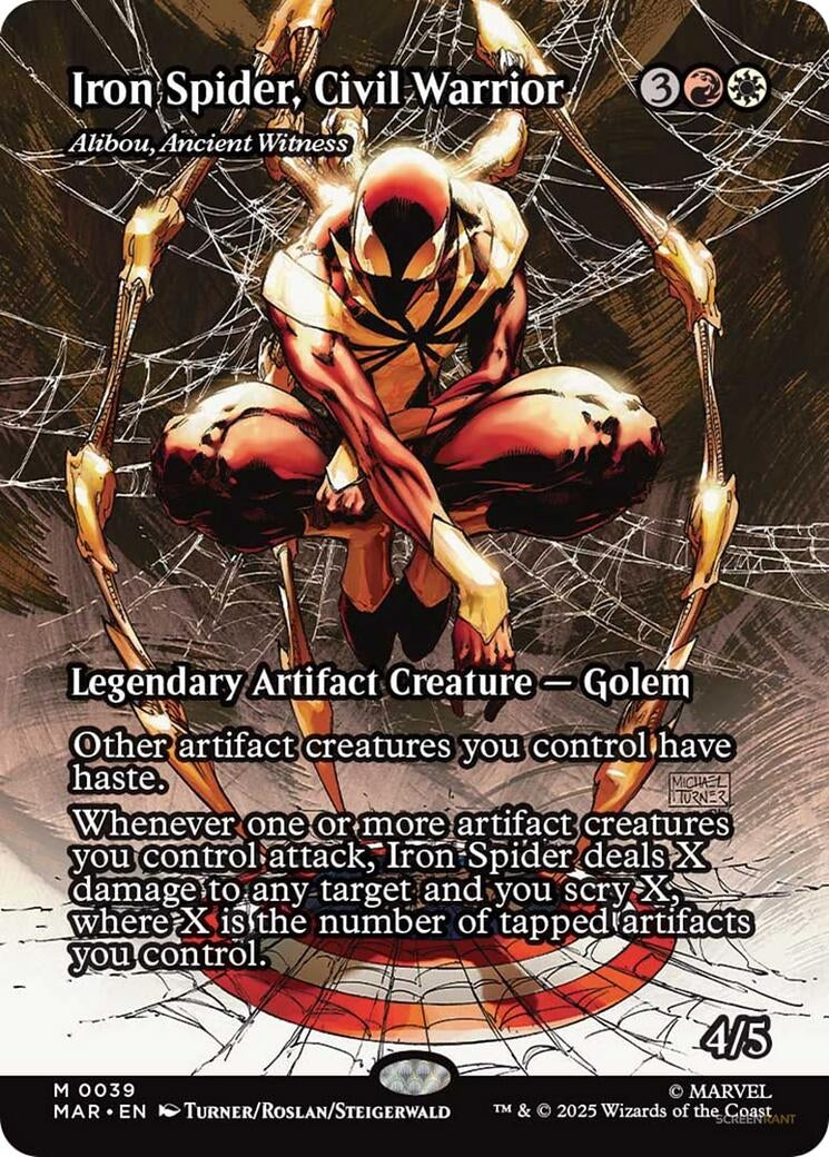 Image for Iron Spider, Civil Warrior - Alibou, Ancient Witness (Borderless) (39) [Marvel Universe Eternal-Legal] - Magic: The Gathering