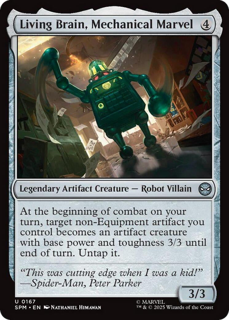 Image for Living Brain, Mechanical Marvel (167) [Marvel's Spider-Man] - Magic: The Gathering