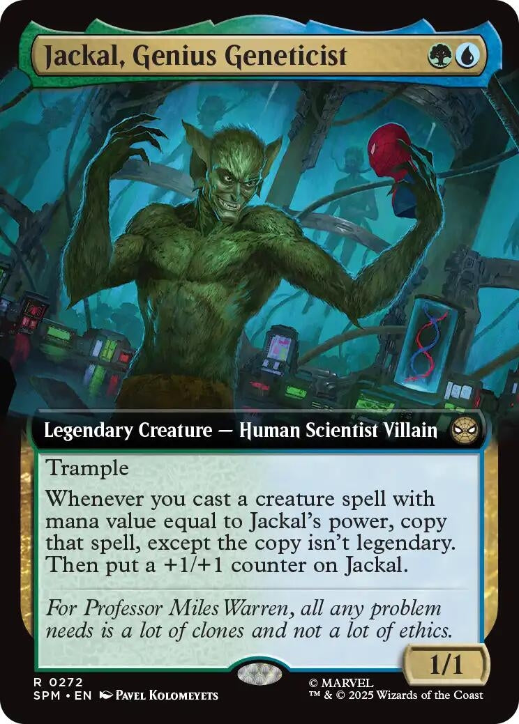 Image for Jackal, Genius Geneticist (Extended Art) (272) [Marvel's Spider-Man] - Magic: The Gathering
