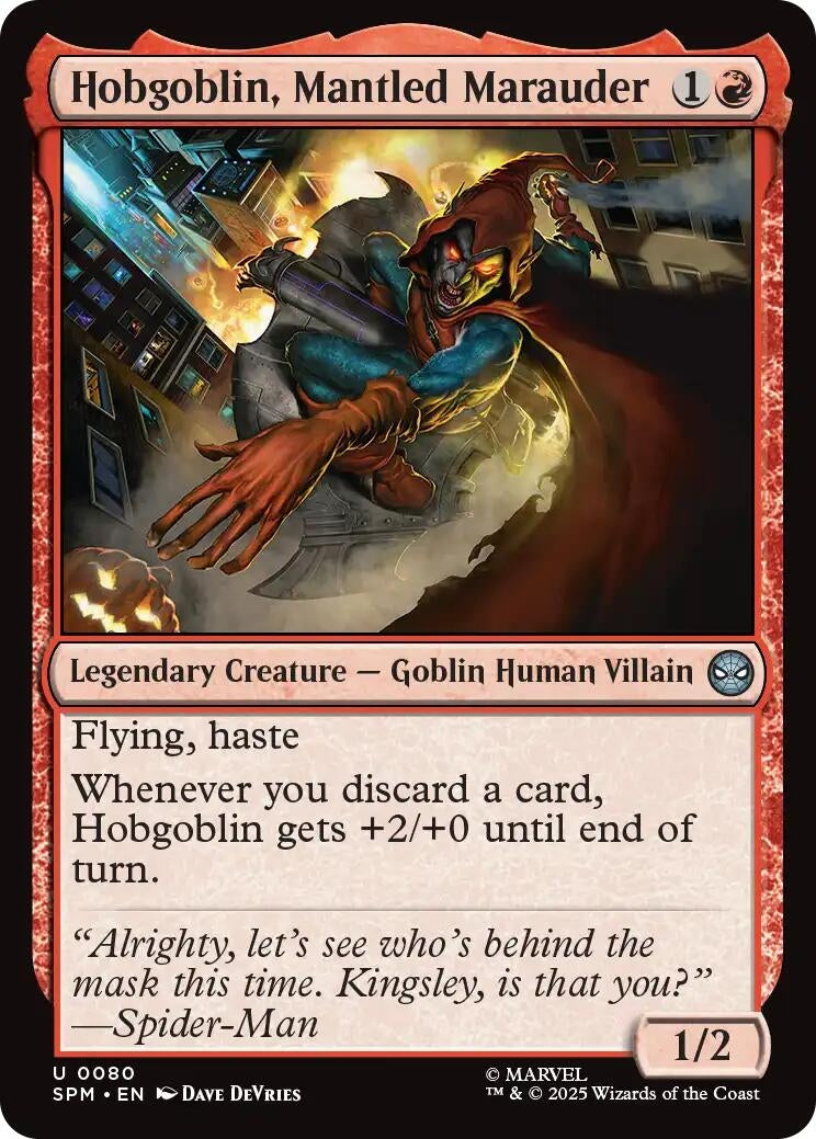 Image for Hobgoblin, Mantled Marauder (80) [Marvel's Spider-Man] - Magic: The Gathering