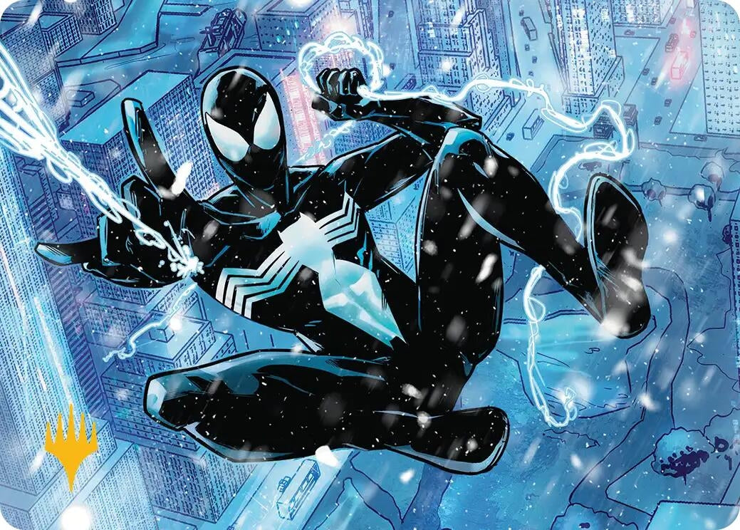 Image for Spectacular Spider-Man (Black) Art Card (Gold-Stamped Planeswalker Symbol) (52) [Marvel's Spider-Man] - Magic: The Gathering