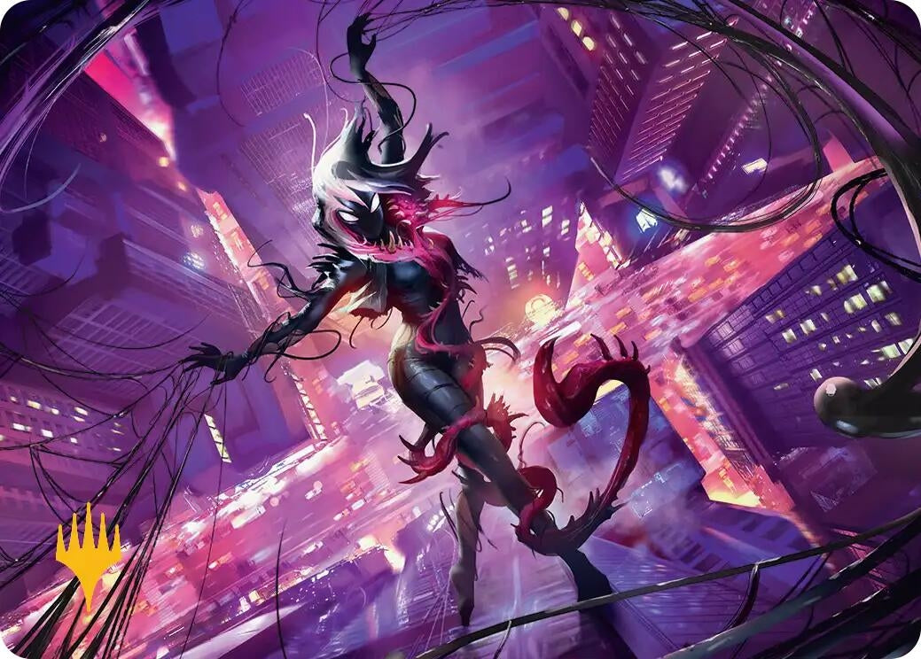 Image for Gwenom, Remorseless Art Card (Gold-Stamped Planeswalker Symbol) (8) [Marvel's Spider-Man] - Magic: The Gathering