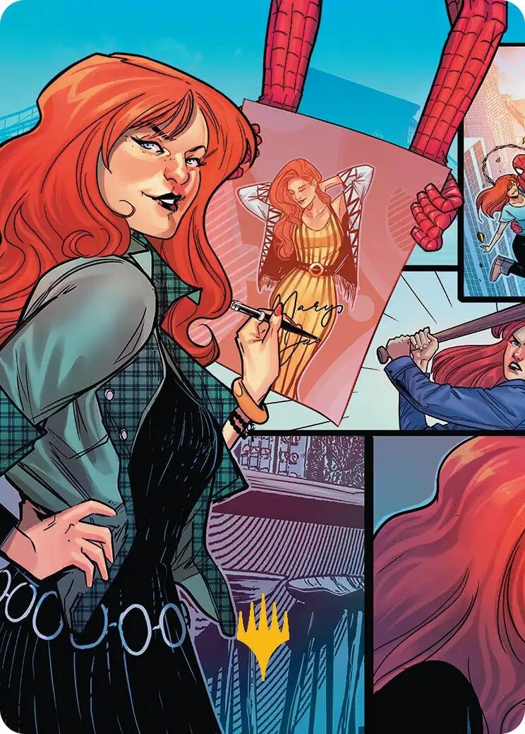 Image for Mary Jane Watson Art Card (Gold-Stamped Planeswalker Symbol) (50) [Marvel's Spider-Man] - Magic: The Gathering