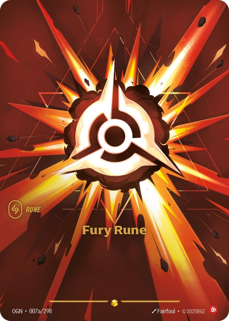 Image for Fury Rune (Alternate Art) (007a/298) [Origins] - Riftbound: League of Legends Trading Card Game