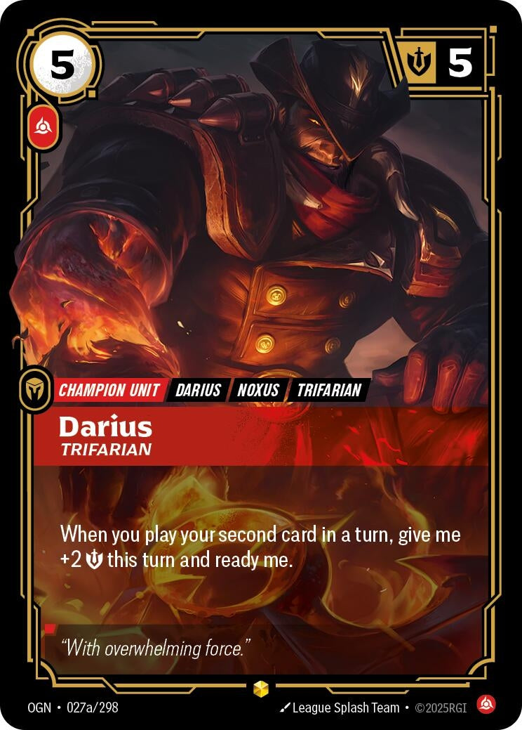 Image for Darius - Trifarian (Alternate Art) (027a/298) [Origins] - Riftbound: League of Legends Trading Card Game