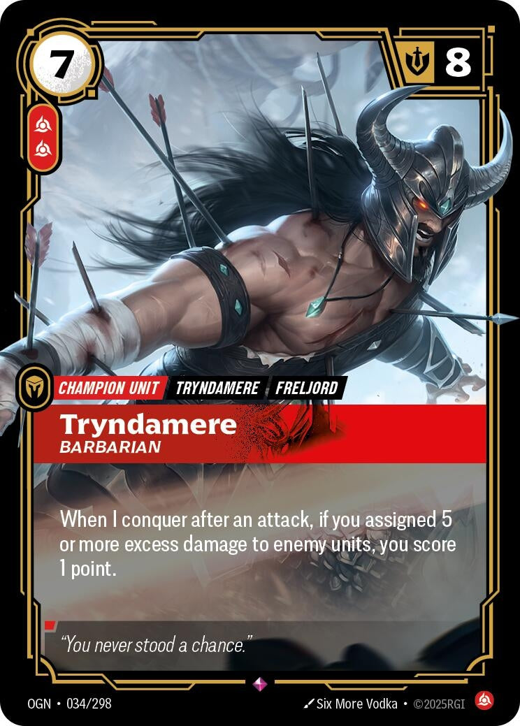 Image for Tryndamere - Barbarian (034/298) [Origins] - Riftbound: League of Legends Trading Card Game