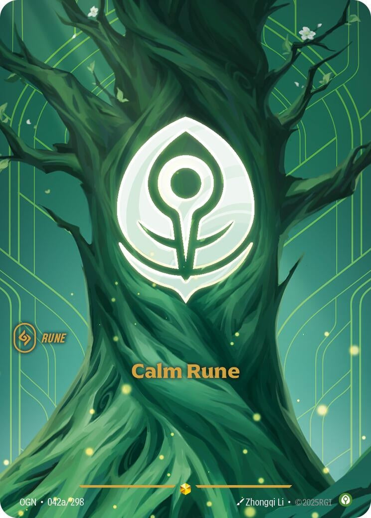 Image for Calm Rune (Alternate Art) (042a/298) [Origins] - Riftbound: League of Legends Trading Card Game