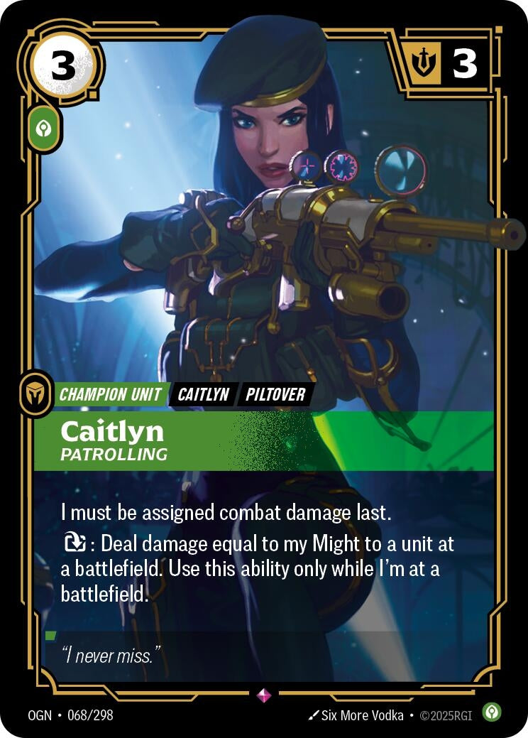 Image for Caitlyn - Patrolling (068/298) [Origins] - Riftbound: League of Legends Trading Card Game