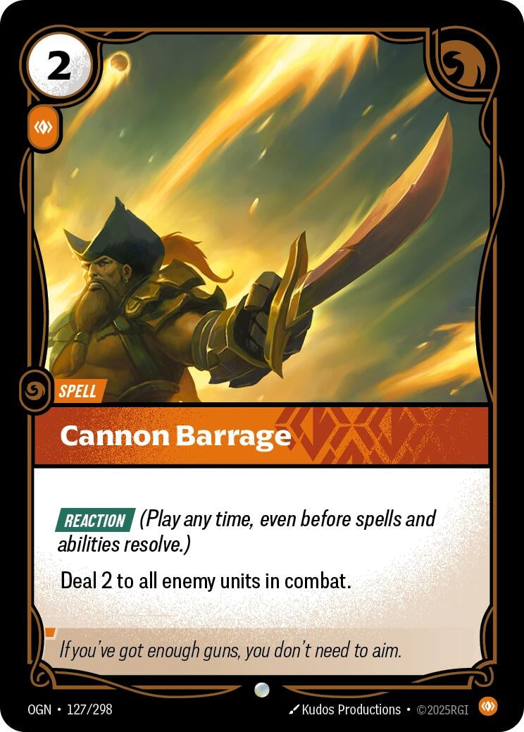 Image for Cannon Barrage (127/298) [Origins] - Riftbound: League of Legends Trading Card Game