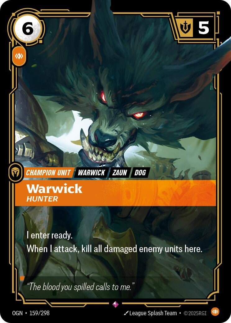 Image for Warwick - Hunter (159/298) [Origins] - Riftbound: League of Legends Trading Card Game