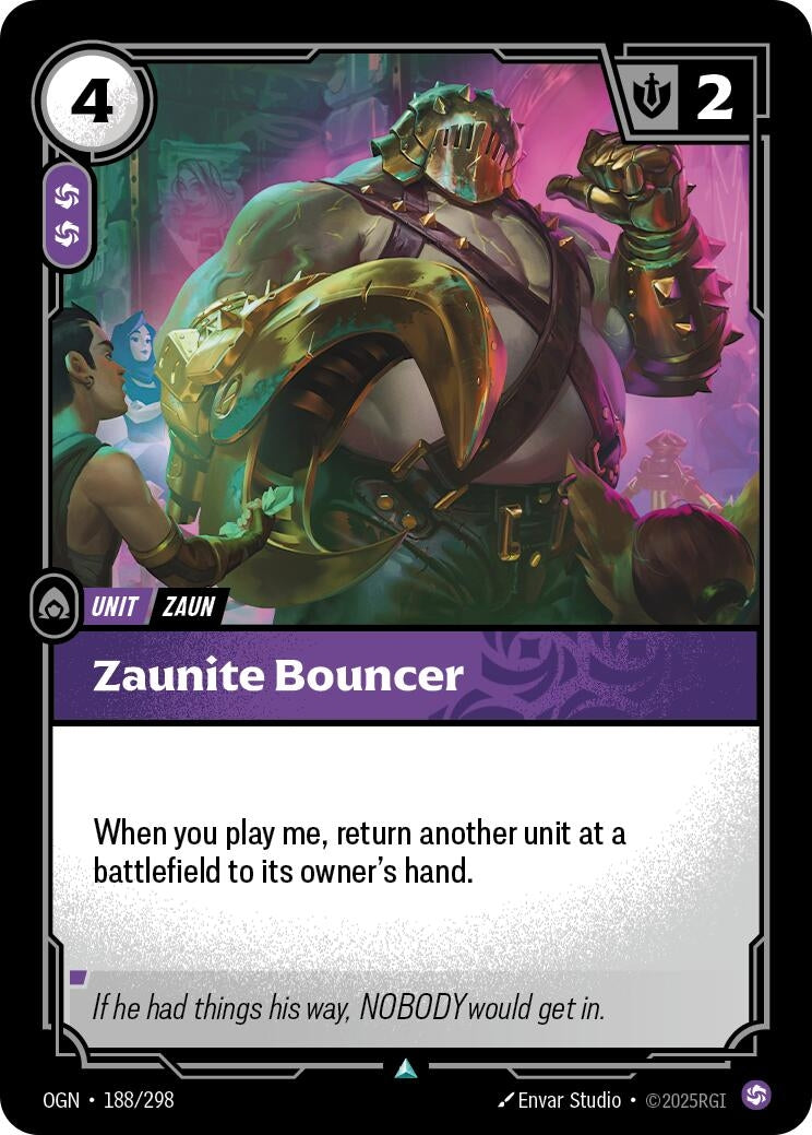 Image for Zaunite Bouncer (188/298) [Origins] - Riftbound: League of Legends Trading Card Game