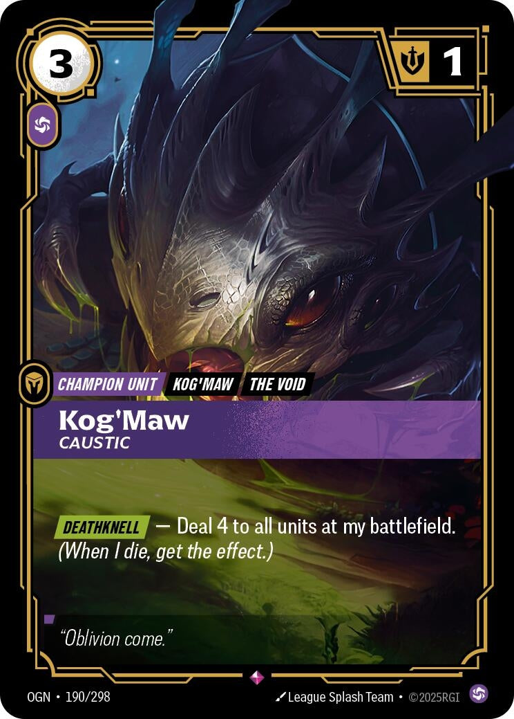 Image for Kog'Maw - Caustic (190/298) [Origins] - Riftbound: League of Legends Trading Card Game
