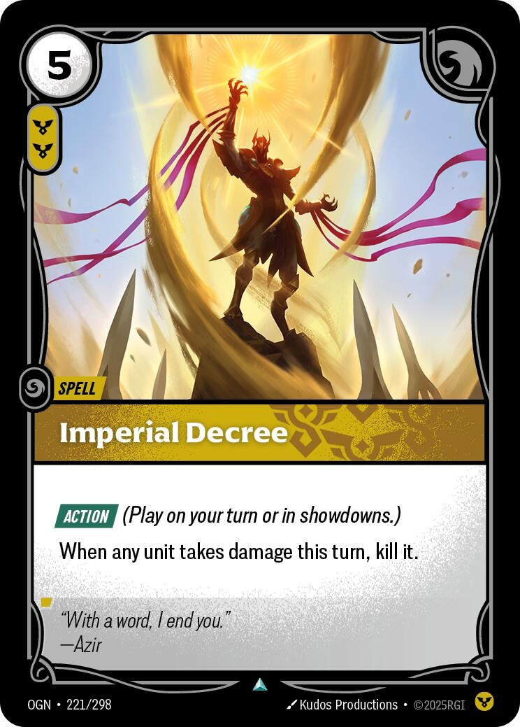 Image for Imperial Decree (221/298) [Origins] - Riftbound: League of Legends Trading Card Game