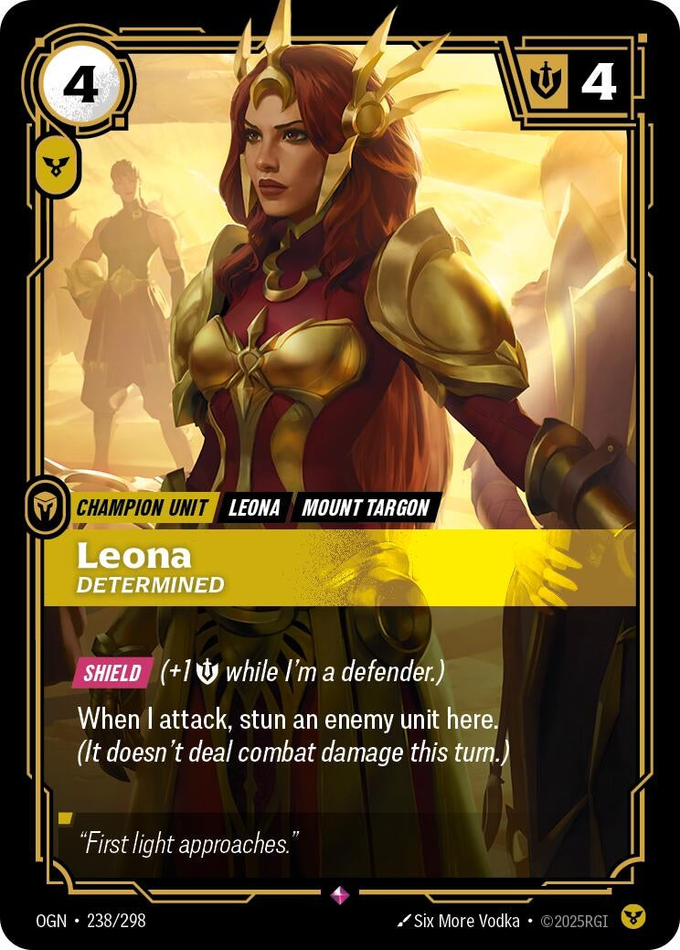 Image for Leona - Determined (238/298) [Origins] - Riftbound: League of Legends Trading Card Game