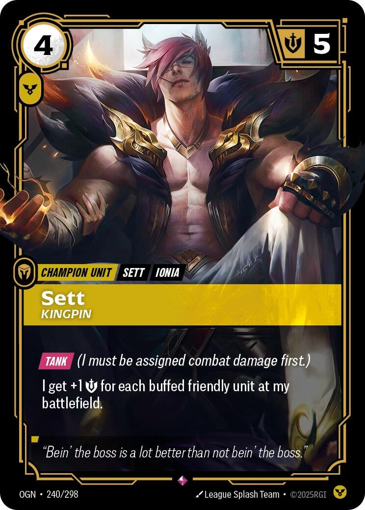 Image for Sett - Kingpin (240/298) [Origins] - Riftbound: League of Legends Trading Card Game