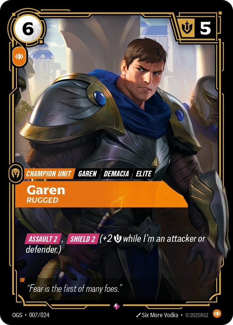 Image for Garen - Rugged (007/024) [Origins: Proving Grounds] - Riftbound: League of Legends Trading Card Game