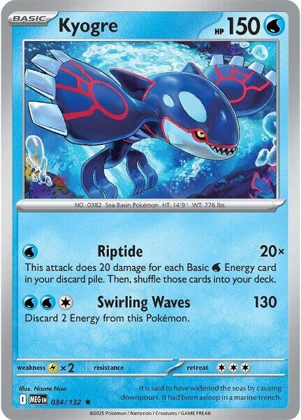 Image for Kyogre (034/132) [ME01: Mega Evolution] - Pokemon